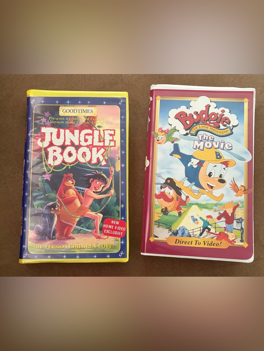 Jungle Book Kids & Budgie The Little Helicopter VHS Tapes